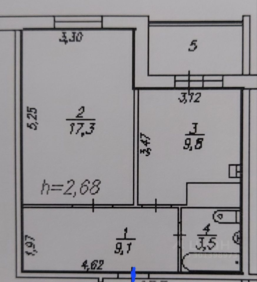 Продажа однокомнатной квартиры 39,7м² ул. Батурина, 36, Красноярск,  Красноярский край, Взлетка микрорайон - база ЦИАН, объявление 301398973