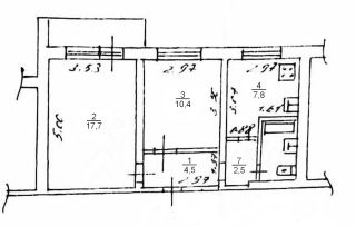 2-комн.кв., 50 м², этаж 10