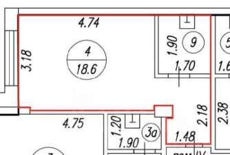 апарт.-студия, 22 м², этаж 2