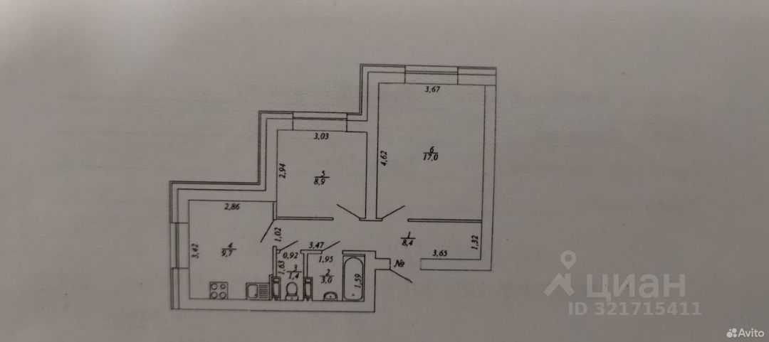 2-к кв. Ямало-Ненецкий АО, Тарко-Сале Пуровский район, Южный мкр, 5 (48.4 м²)