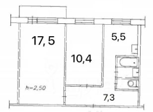2-комн.кв., 44 м², этаж 5