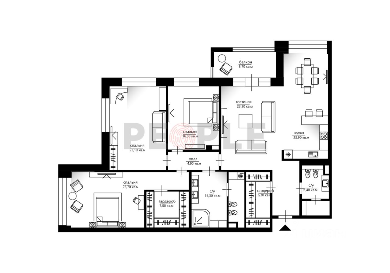 Продаю четырехкомнатную квартиру 157,2м² Тихая ул., 27, Московская область,  Одинцовский городской округ, Заречье рп, м. Озёрная - база ЦИАН, объявление  302222906