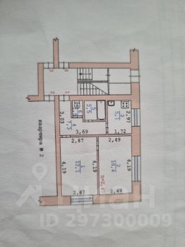 2-комн.кв., 39 м², этаж 1