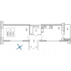 1-комн.кв., 37 м², этаж 10