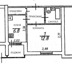 1-комн.кв., 28 м², этаж 4