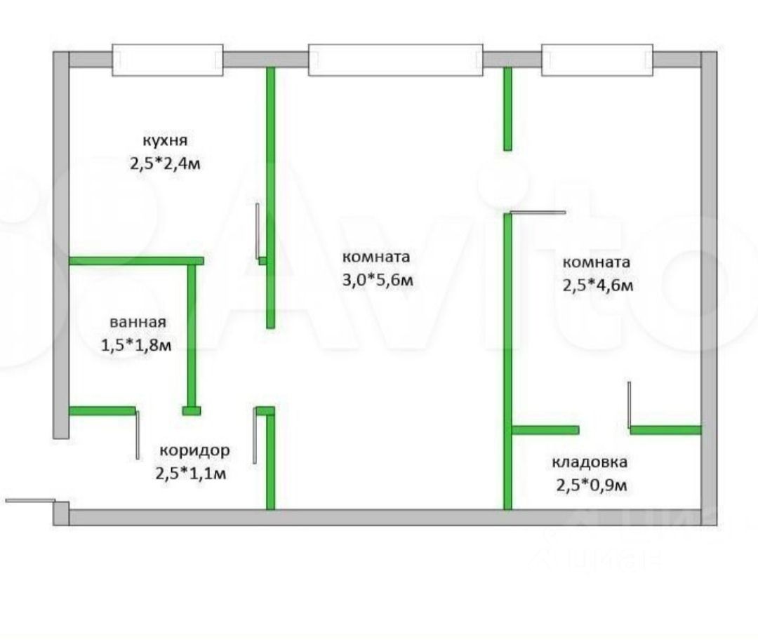 Продается2-комн.квартира,44,3м²