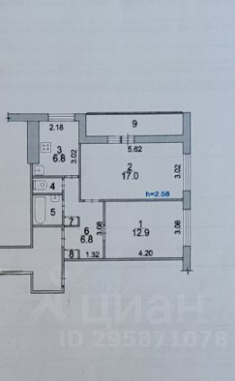 2-комн.кв., 48 м², этаж 2