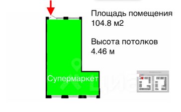 своб. назнач. 105 м², этаж 1