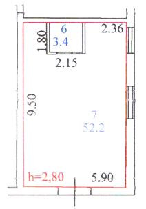 своб. назнач. 56 м², этаж -1