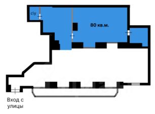 своб. назнач. 80 м², этаж 1