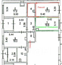 своб. назнач. 17 м², этаж 1