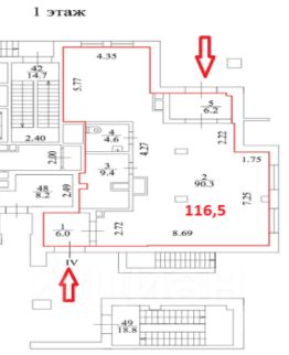 своб. назнач. 116 м², этаж 1