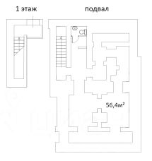 своб. назнач. 56 м², этаж -1