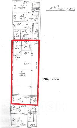 своб. назнач. 204 м², этаж 2