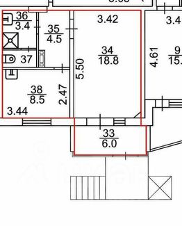 своб. назнач. 43 м², этаж 1