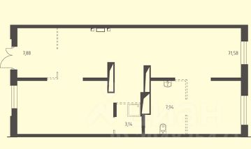 своб. назнач. 90 м², этаж 1