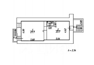 своб. назнач. 53 м², этаж -1