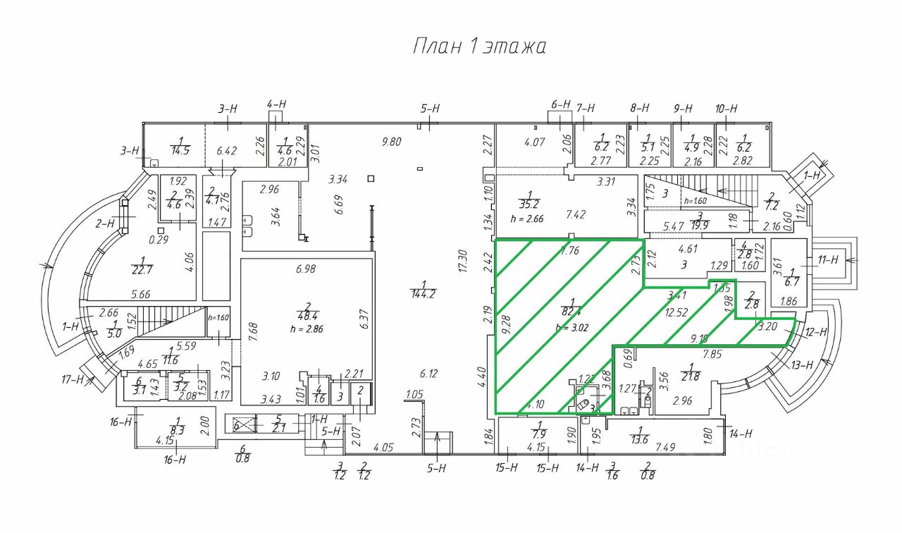 Помещение свободного назначения в Санкт-Петербург ул. Одоевского, 33 (84 м²)