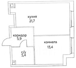 1-комн.кв., 46 м², этаж 2