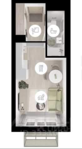 студия, 20 м², этаж 2 студия, 20 м², этаж 2