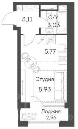 студия, 22 м², этаж 6