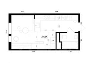 1-комн.кв., 21 м², этаж 8