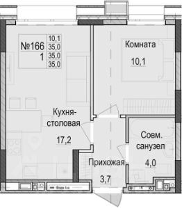 1-комн.кв., 35 м², этаж 9