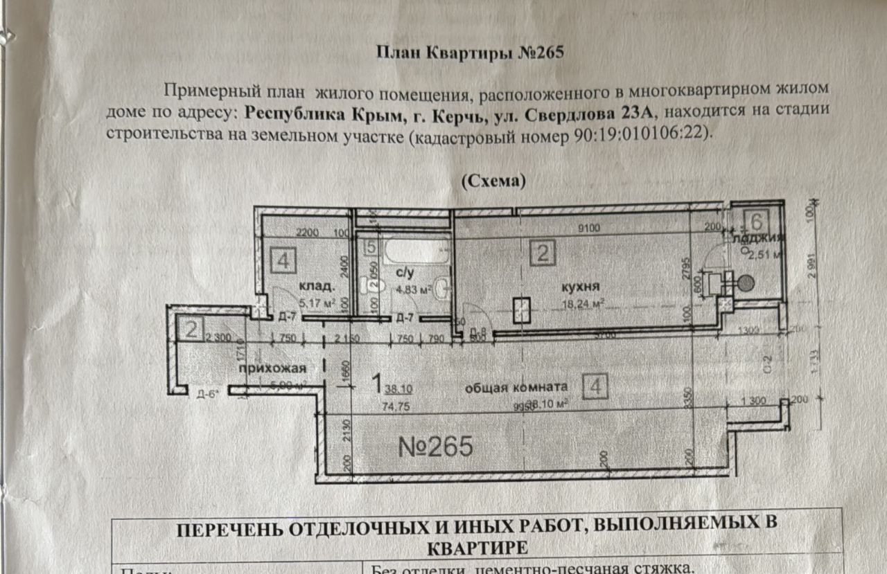 Продажа однокомнатной квартиры 74,8м² ул. Свердлова, 23А, Керчь, Крым респ.  - база ЦИАН, объявление 303777700