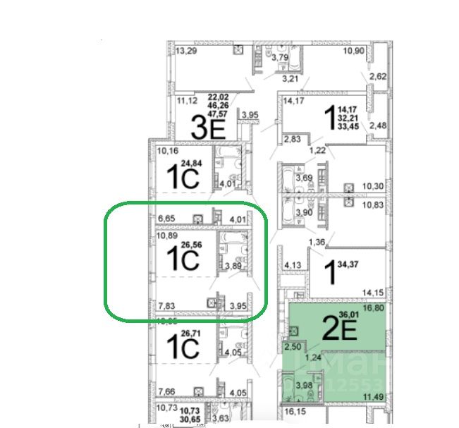 Продажа студии 27 м² в новостройке, Екатеринбург, Квартал ...