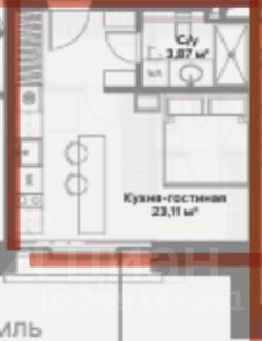 апарт.-студия, 26 м², этаж 5