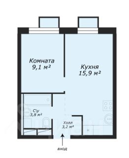 1-комн.кв., 32 м², этаж 13