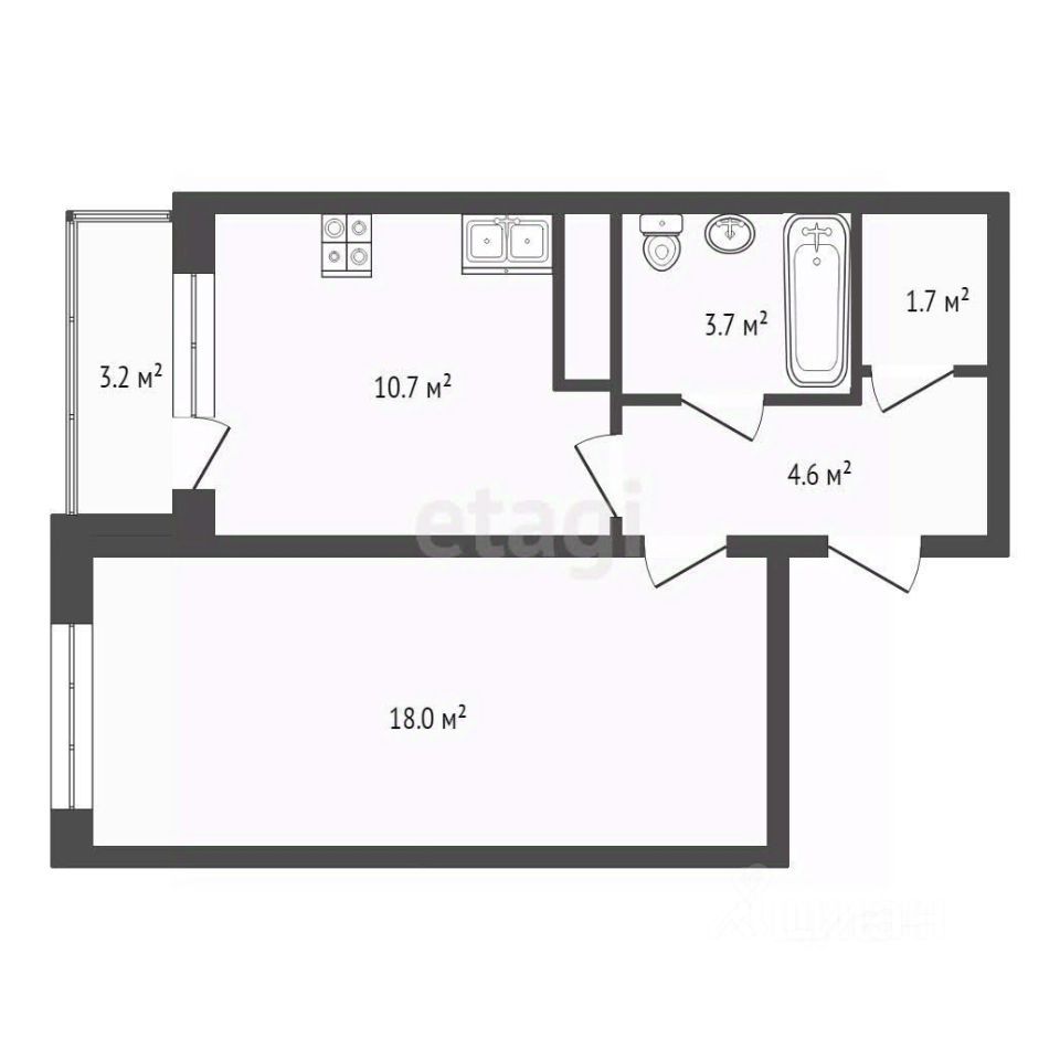 Купить однокомнатную квартиру 41.6м² ул. Берзарина, 32к3.2, Москва ...