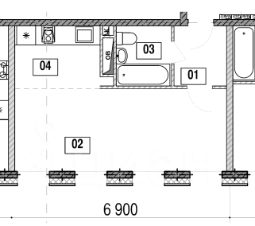 студия, 30 м², этаж 13