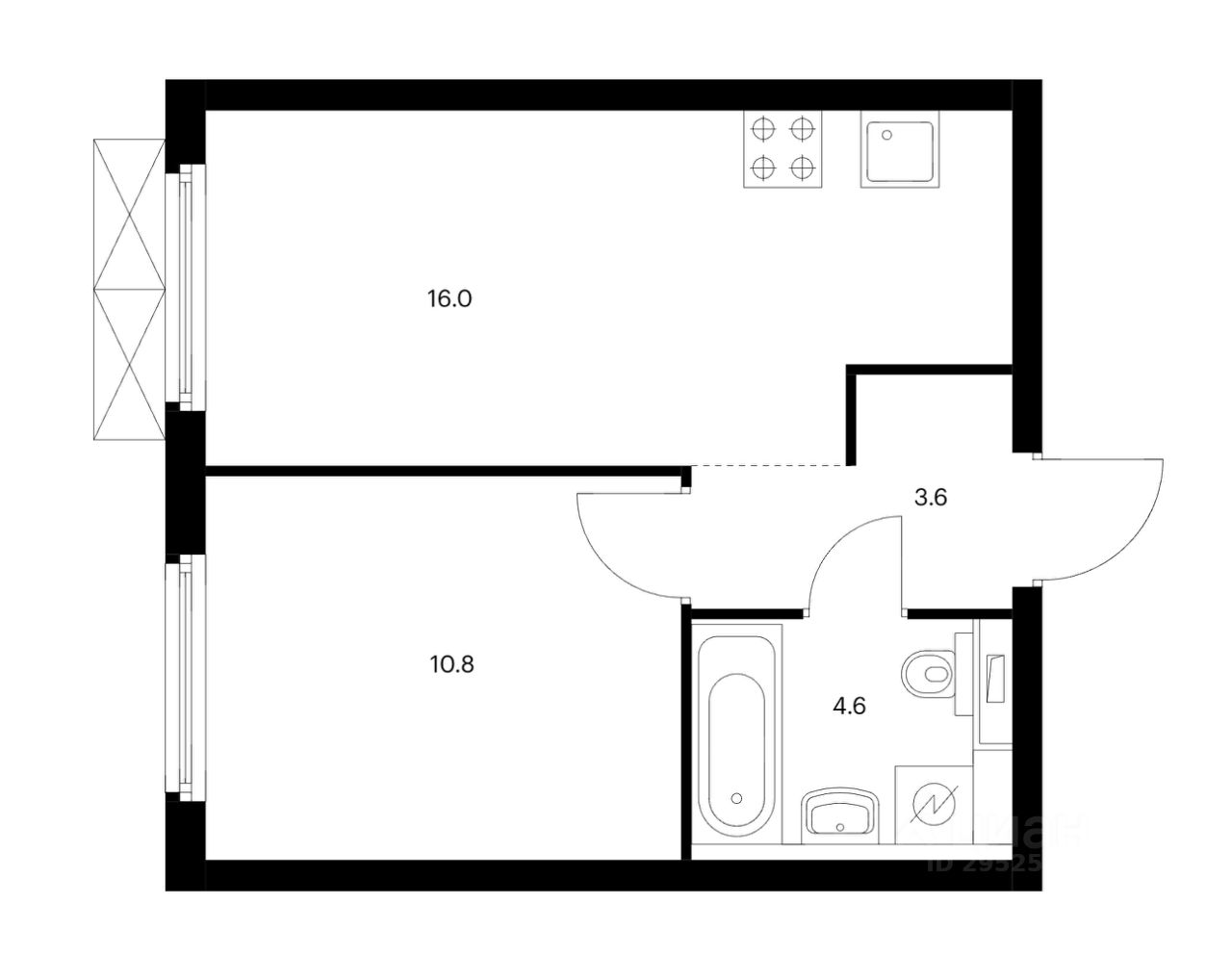 Продажа однокомнатной квартиры 35м² Волоколамское ш., 71к9, Москва ...