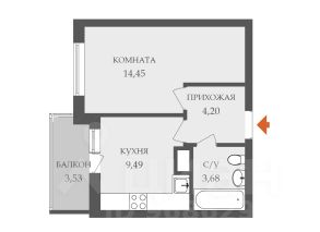 1-комн.кв., 33 м², этаж 12