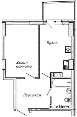 1-комн.кв., 39 м², этаж 3