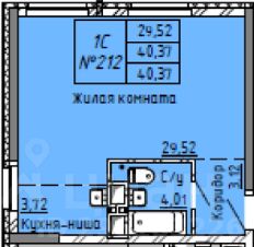 1-комн.кв., 40 м², этаж 14