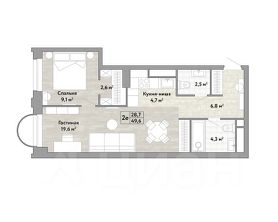 2-комн.кв., 50 м², этаж 3 2-комн.кв., 50 м², этаж 3