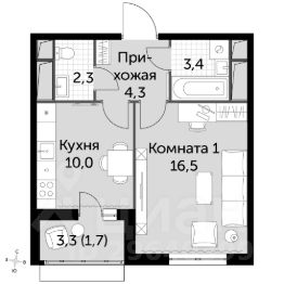1-комн.кв., 38 м², этаж 5