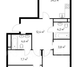 2-комн.кв., 87 м², этаж 5