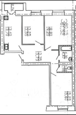 3-комн.кв., 82 м², этаж 3