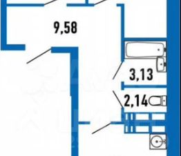 2-комн.кв., 65 м², этаж 21