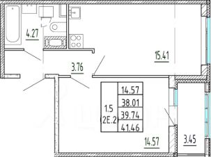 1-комн.кв., 41 м², этаж 10