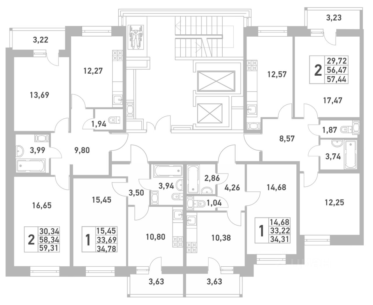 Продаю двухкомнатную квартиру 57.44м² Большой Сампсониевский просп ...
