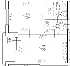 1-комн.кв., 36 м², этаж 19