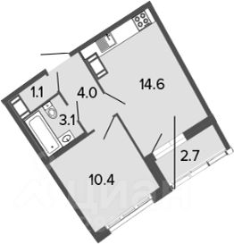 1-комн.кв., 35 м², этаж 12