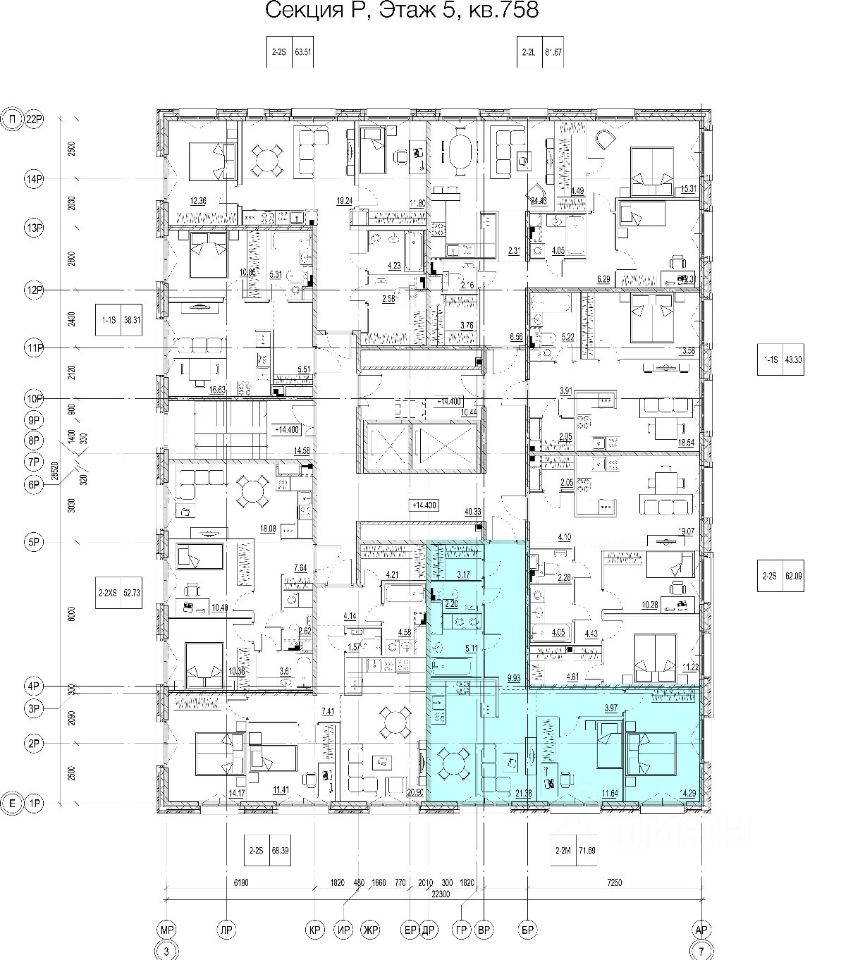 Продается2-комн.квартира,71,6м²