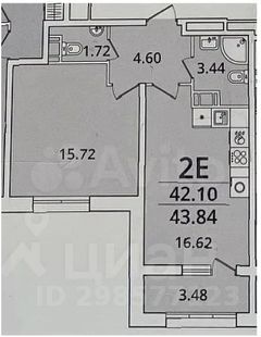 1-комн.кв., 44 м², этаж 5