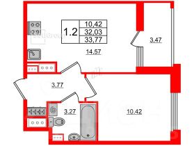 1-комн.кв., 34 м², этаж 5