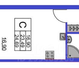 студия, 25 м², этаж 12